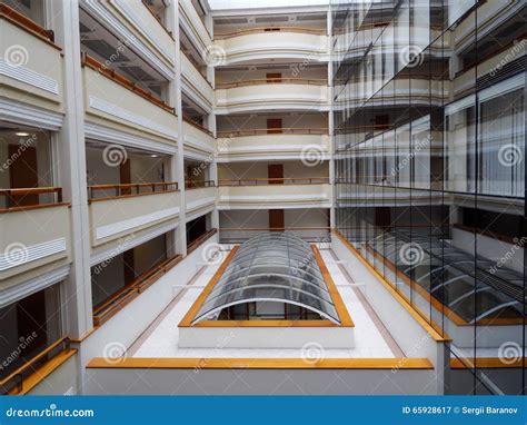 Balcony In Multi Storey Hotel Interior Stock Image Image Of Wooden