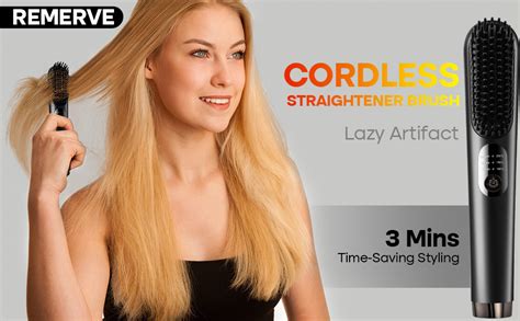 Amazon Cordless Hair Straightening Brush With Negative Ion Hot Comb Design 4800mAh