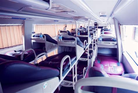 Interior of Sleeper Bus for Tourists and Other Passengers Stock Image ...