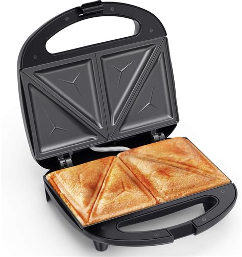 Snailar 2 Slice Sandwich Toaster With Triangle Plates Non Stick Pfoa