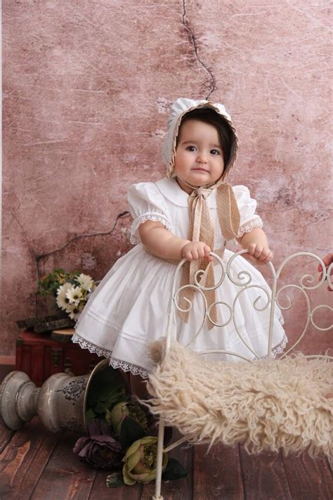 White And Nude Baby Girl Dress Etsy