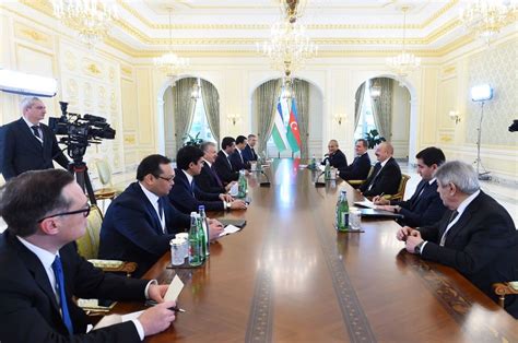 President Ilham Aliyev Holds Meeting With President Of Uzbekistan