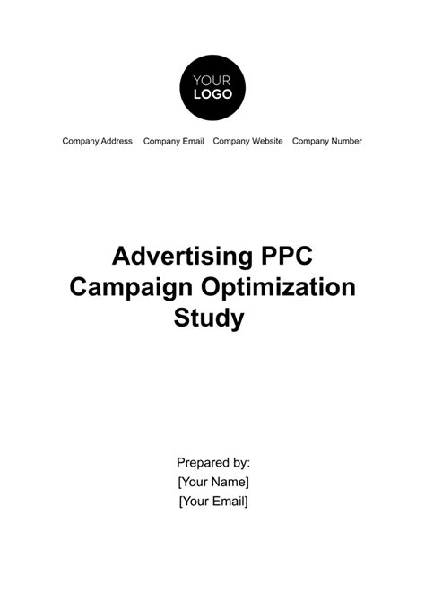 Free Advertising PPC Campaign Optimization Study Template to Edit Online