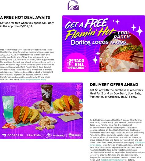 Free Flamin Hot Taco With Spent Today At Taco Bell Tacobell The