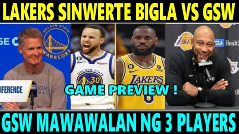 BREAKING LAKERS JACKPOT AGAD Vs GSW MAWAWALAN Ng 3 PLAYERS Sa LINEUP