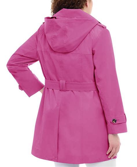 London Fog Womens Plus Size Hooded Belted Water Resistant Coat And Reviews Coats And Jackets