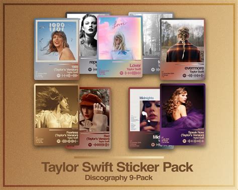 Taylor Swift Album Sticker Pack Vinyl Taylor Swift Etsy