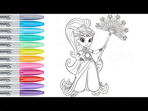 COLOREANDO A LA PRINCESA SAMIRA DE SHIMMER Y SHINE DESCARGA EL DIBUJO