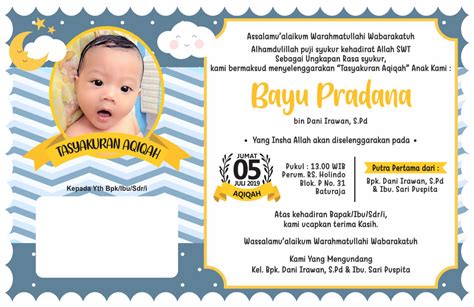 Free 50 Desain Undangan Aqiqah Dan Tasyakur Anak Coreldraw Cdr