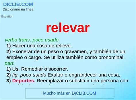 O Que Significa Relevar - relevar - significado y definición. Qué es relevar