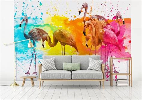 Fotobehang Vlies Behang Flamingo S Kunst 208 X 146 Cm Bol