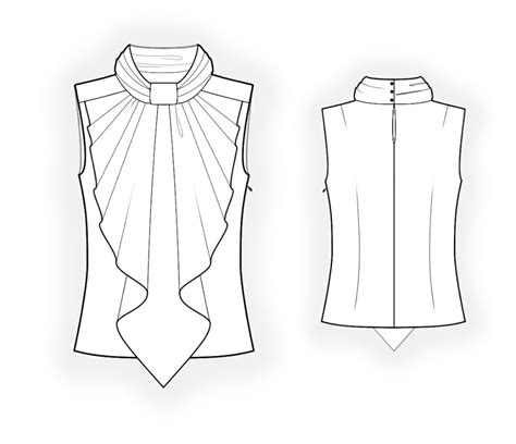 blouse  frilled front sewing pattern    measure