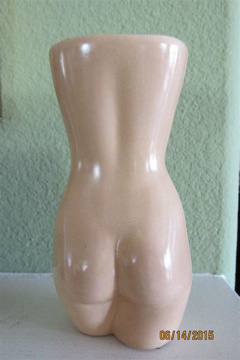 Nude Figure Erotic Woman Naked Lady Bud Vase Ceramic Tall X