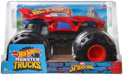 Hot Wheels Monster Trucks Marvel Spider Man 124 Diecast Car 124 Mattel Toys Toywiz