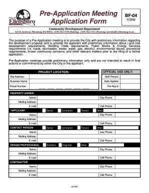 Fillable Online Re Application Meeting BF 04 Application Form FORM Fax