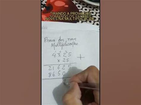 Prova Dos Noves Na Multiplicação - Pra relembrar a prova dos noves em multiplicação. #shorts - YouTube