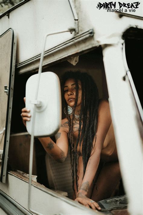 Black Girl With Long Dreads Poses Totally Naked In An Abandoned Camper CoedCherry