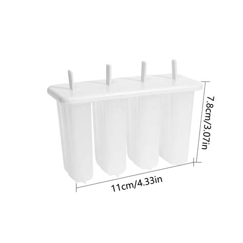 Dvruxg Homemade Popsicle Molds, 4 Cavity Popsicle Molds, 4 Reusable