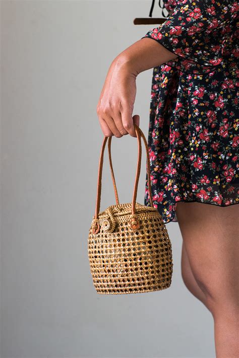 Daisy Rattan Straw Bag