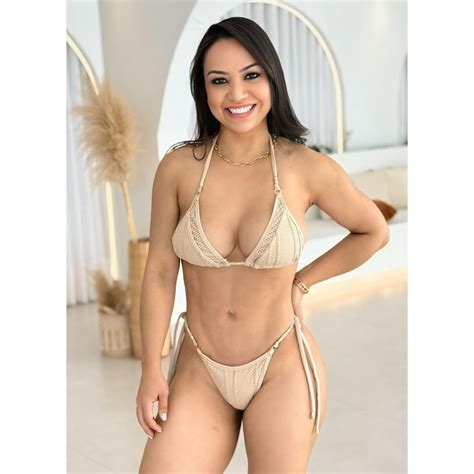 BIQUÍNI CORTININHA RECORTE CALCINHA DE AMARRAR NUDE COLEÇÃO ESSÊNCIA