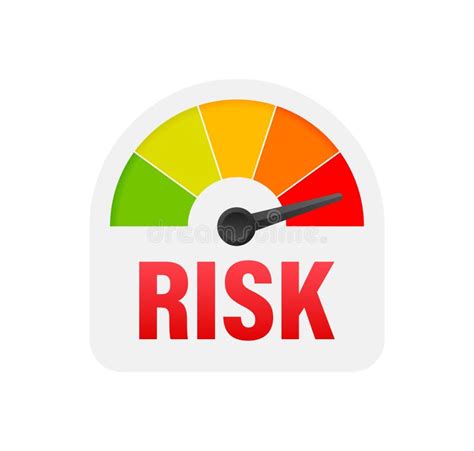 Risk Icon On Speedometer High Risk Meter Vector Illustration Stock