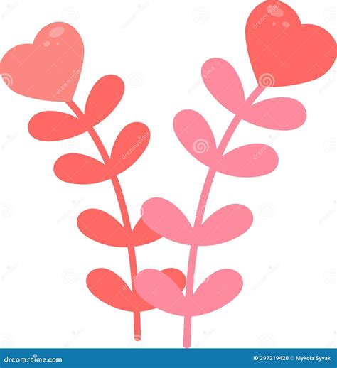 floral branch  heart stock illustration illustration  wedding
