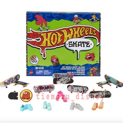 Đồ Chơi HOT WHEELS VÁN TRƯỢT ván trượt ngón tay và đôi giày trượt ván Chính hãng Mattel