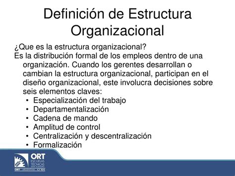 Ppt Definici N De La Estructura Organizacional Powerpoint