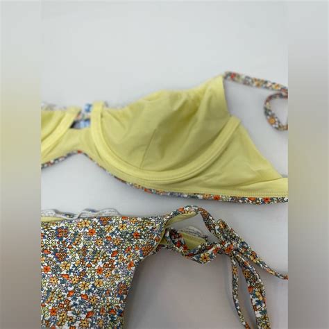 B Swim Floral Bikini Medium Top Small Bottom Gem