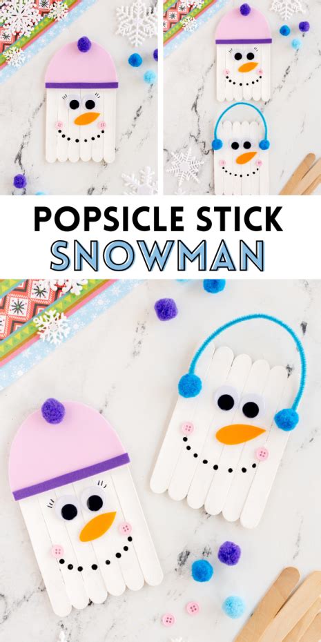 Popsicle Stick Snowman Craft - Made To Be A Momma