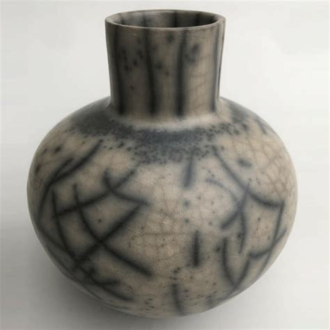 Naked Raku Collared Vessel By Andrew Hill A68 Pyramid Gallery