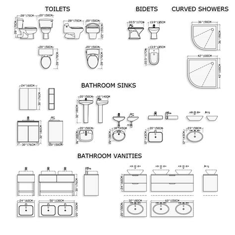 Autocad Blocks Bathroom Toilets And Sinks Download