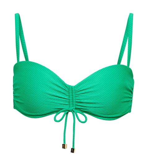 Textured Self Tie Bikini Top In Green Heidi Klein Mytheresa