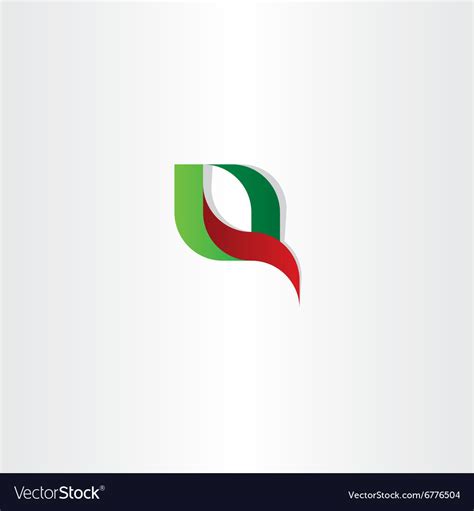 Q letter logo red green icon Royalty Free Vector Image