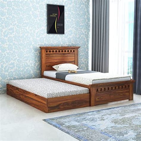 sheesham wood single size bed   extra bed storage wooden bed