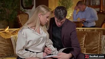 Big Tits Blonde Applicant Seducing The Staff During Interview She Gives Blowjob Another Guy