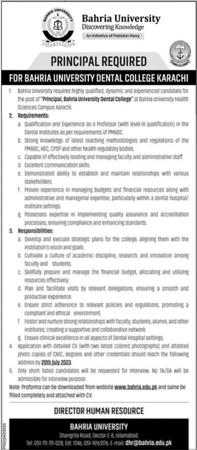 Bahria University Karachi Job 2023 2024 Job Advertisement Pakistan