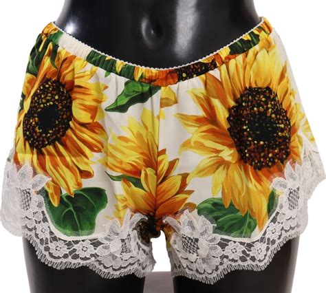 Dolce Gabbana Sunflower Lace Lingerie Shorts Silk Women S Blend ShopStyle
