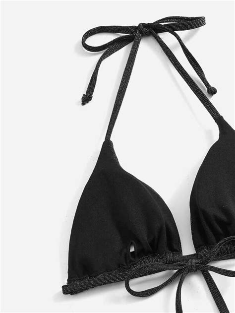 Tie Backless Halter Bikini Top Shein Usa