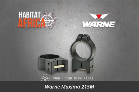 Warne Maxima 215M 30mm Fixed High Rings Habitat Africa Mounts