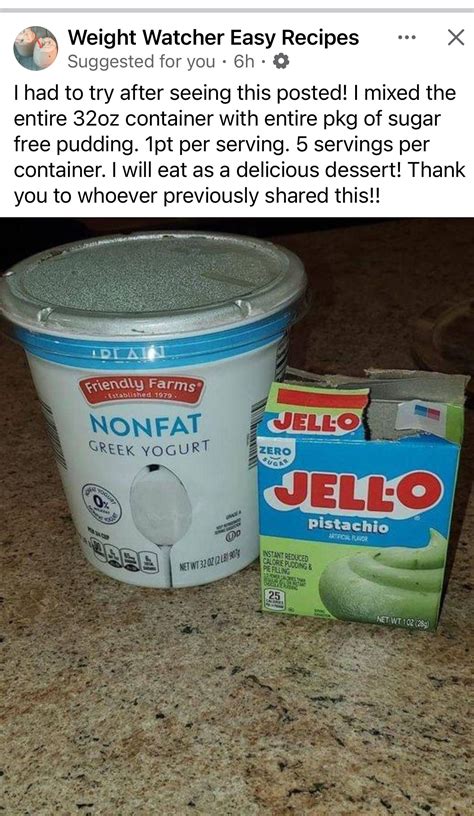 Pin by Stacey Walker on WW | Weight watchers desserts, Weight watchers