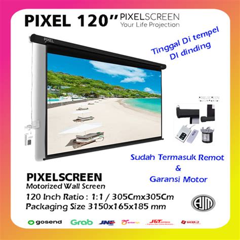 Jual Screen Projector Pixel Motorized Layar Proyektor Elektrik