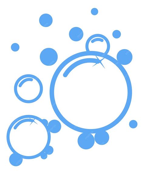 Premium Vector Soap Foam Bubble Blue Line Water Symbol Isolated On