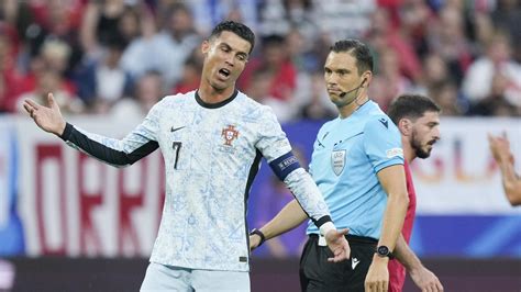 Georgia Vs Portugal Euro 2024 Cristiano Ronaldo Gets Yellow Card