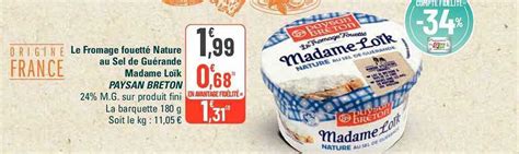 Promo Le Fromage Fouett Nature Au Ssel De Gu Rande Madame Lo K Paysan