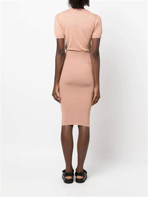Vivienne Westwood Orb Logo Knitted Midi Dress In Nude ModeSens
