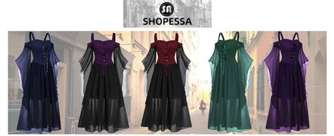 Shopessa Medieval Costume Women Butterfly Sleeve