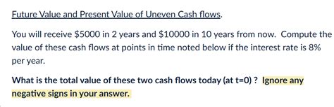 Solved Future Value And Present Value Of Uneven Cash Flows Chegg