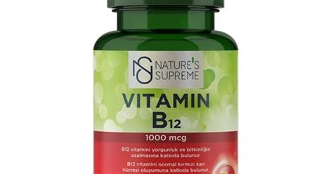 Natures Supreme Vitamin B12 1000 Mcg 60 Capsules Turkorganics