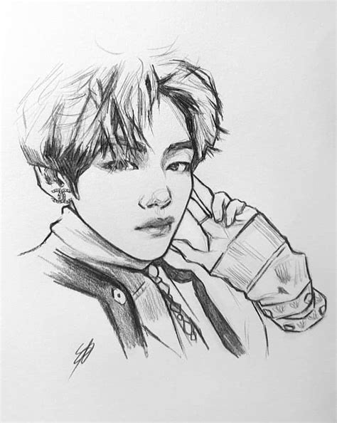 Pin By Olga Space On Bts Fanart Kpop Drawings Bts Drawings Sketches